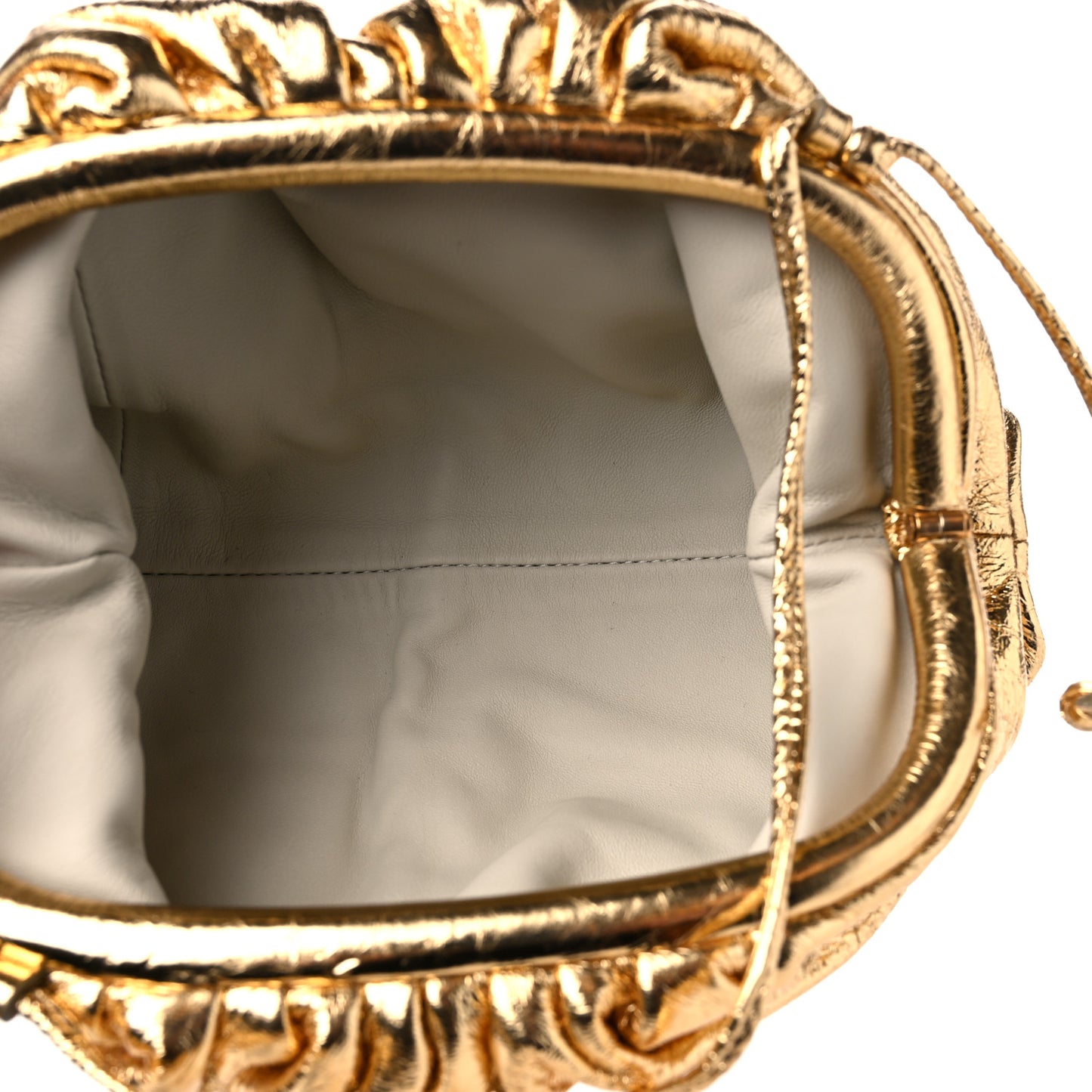 Metallic Crinkled Lambskin The Mini Pouch Oro