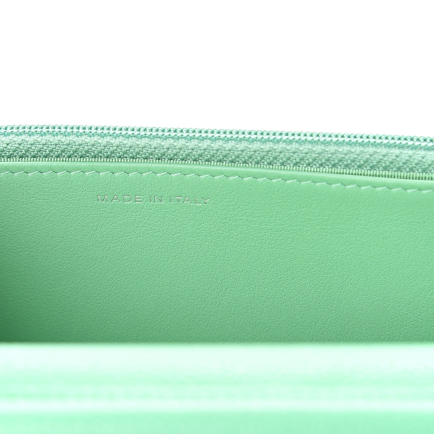 Chanel Caviar Chevron Quilted Wallet On Chain WOC Green 6 of 9