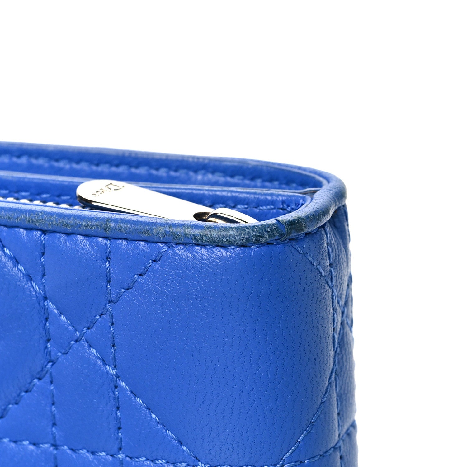 Christian Dior Lambskin Cannage Lady Dior Eden Wallet Blue 11 of 14