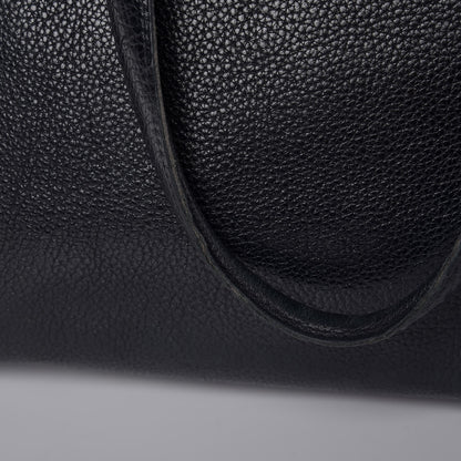 Alexander McQueen Pebbled Calfskin Large Skull Padlock Zip Around Tote Black 15 of 19