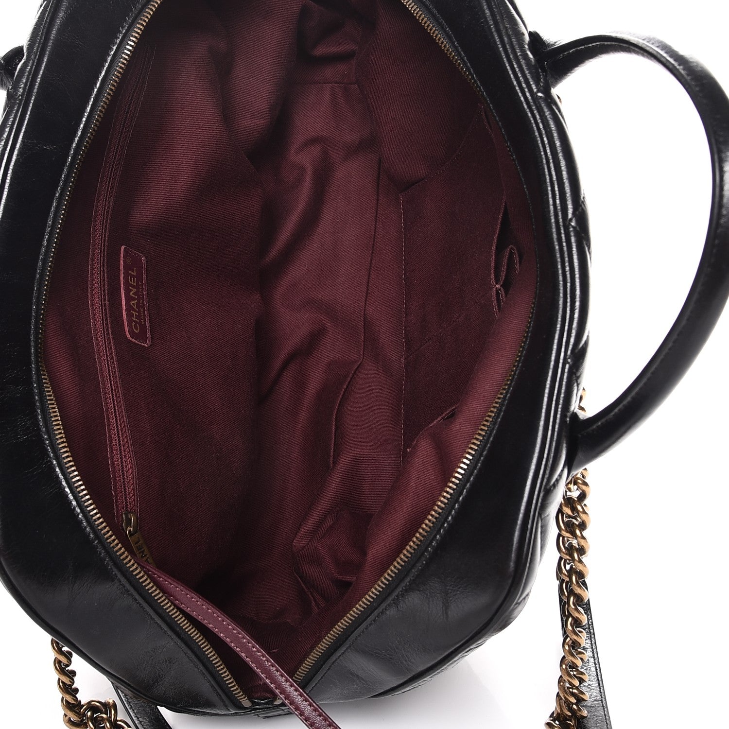 Chanel Glazed Calfskin Castle Rock Bowling Bag Black 6 of 12