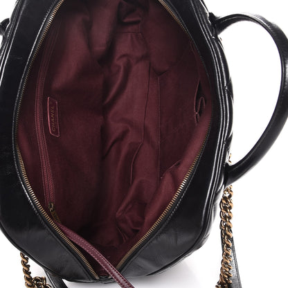 Chanel Glazed Calfskin Castle Rock Bowling Bag Black 6 of 12