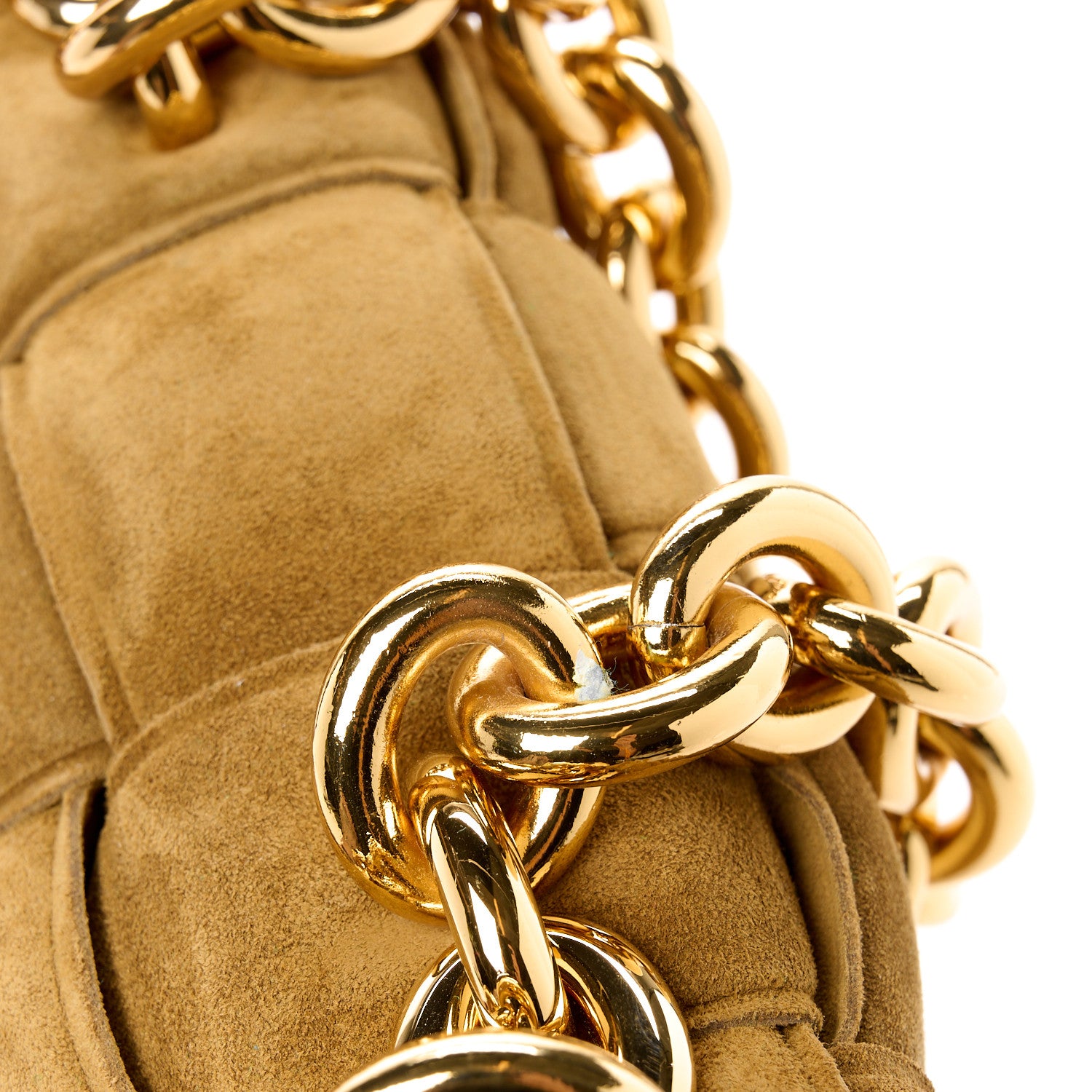 Bottega Veneta Suede Maxi Intrecciato Padded Chain Cassette Crossbody Bag Taupe 13 of 13