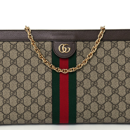 Gucci GG Supreme Monogram Web Medium Ophidia Chain Shoulder Bag Brown 8 of 10