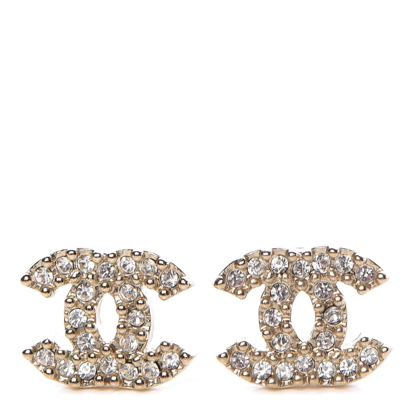 Crystal Mini CC Earrings Gold