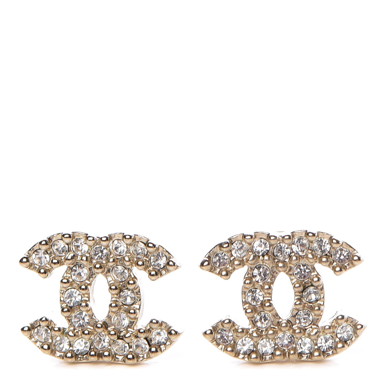 Chanel Crystal Mini CC Earrings Gold 1 of 4