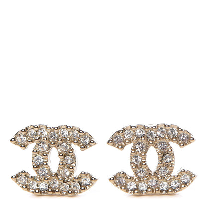 Chanel Crystal Mini CC Earrings Gold 1 of 4