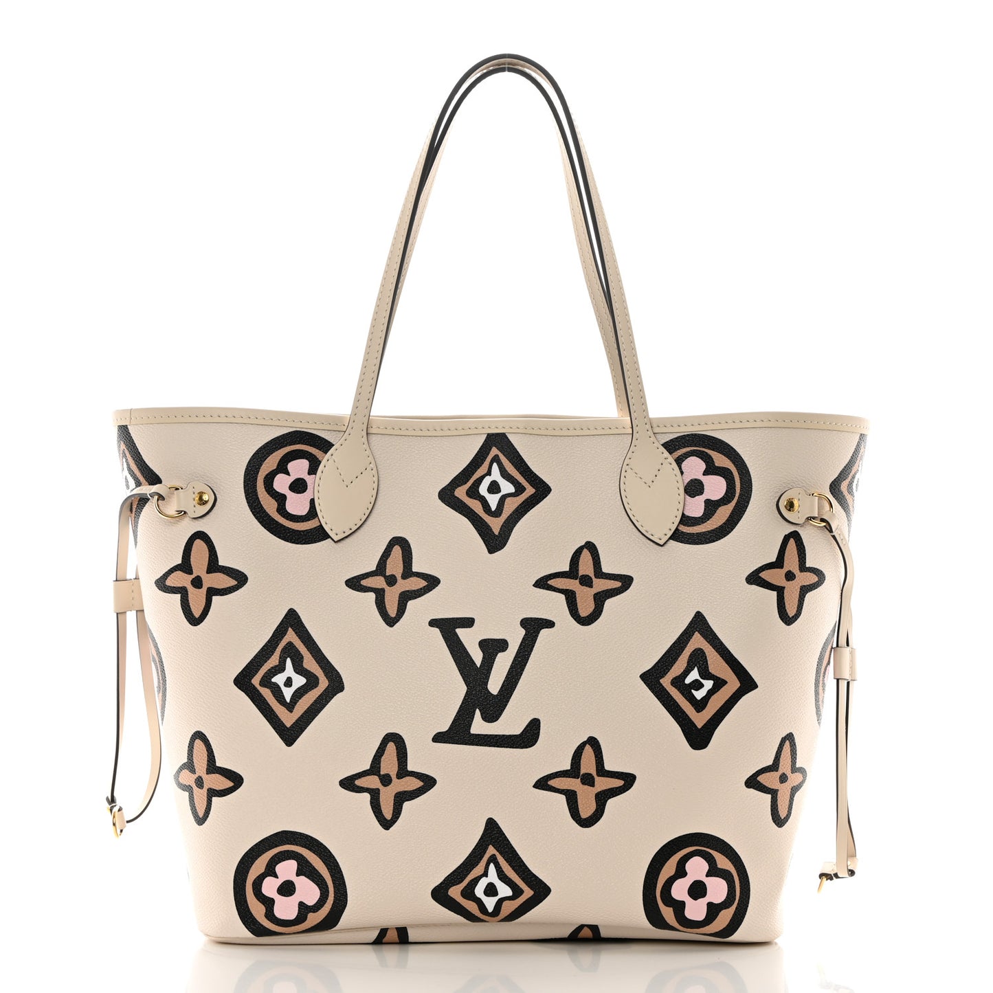 Monogram Giant Wild at Heart Neverfull MM Creme
