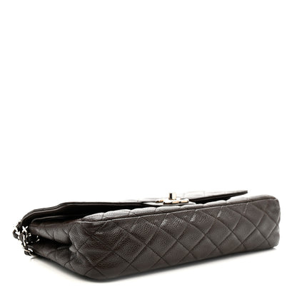 Chanel Caviar Quilted Medium Double Flap Brown 6 of 33