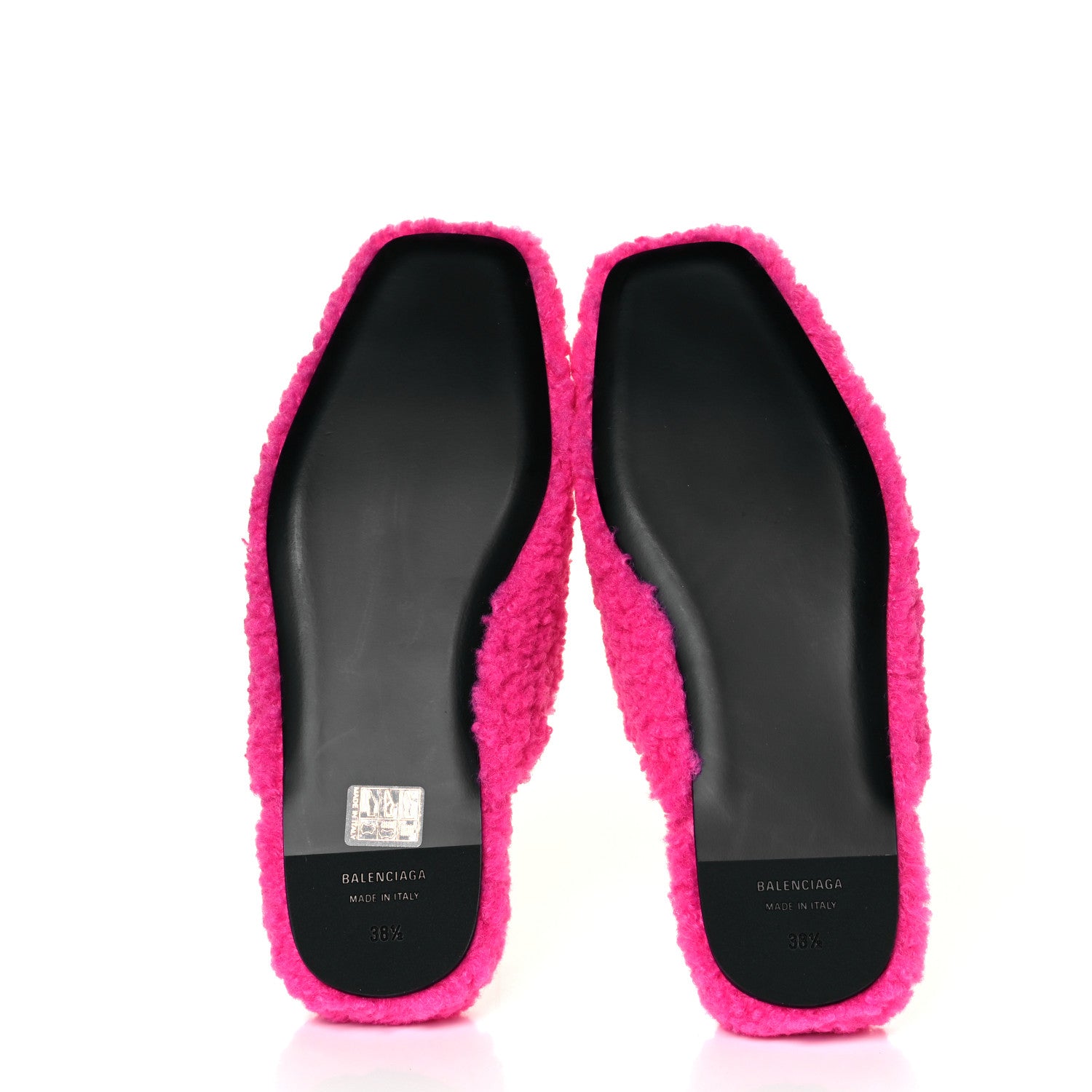 Balenciaga Faux Shearling Cosy BB Mules 38.5 Pink 5 of 7