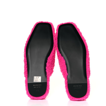 Balenciaga Faux Shearling Cosy BB Mules 38.5 Pink 5 of 7