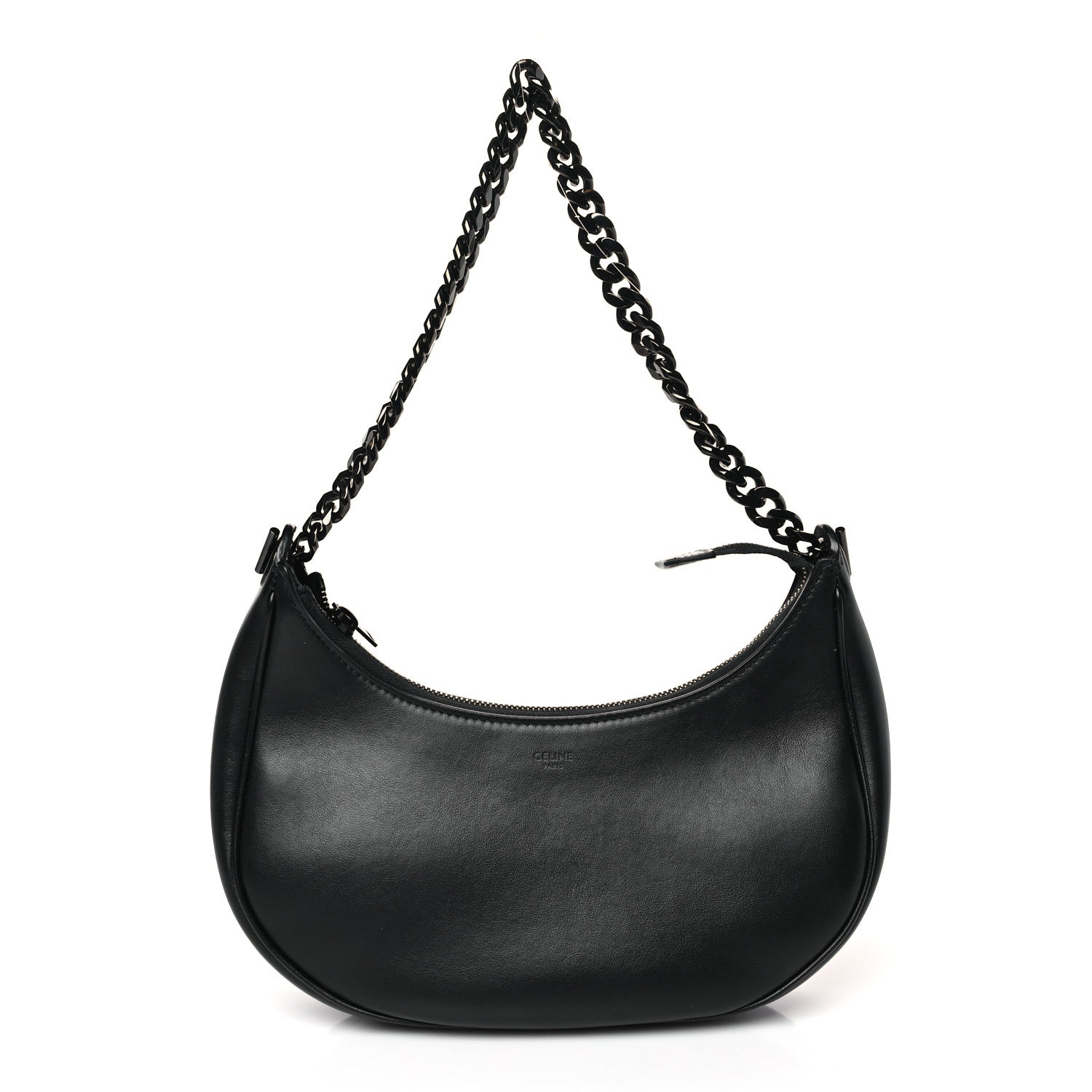 Celine Smooth Calfskin Chain Strap Ava Shoulder Bag Black 1 of 8