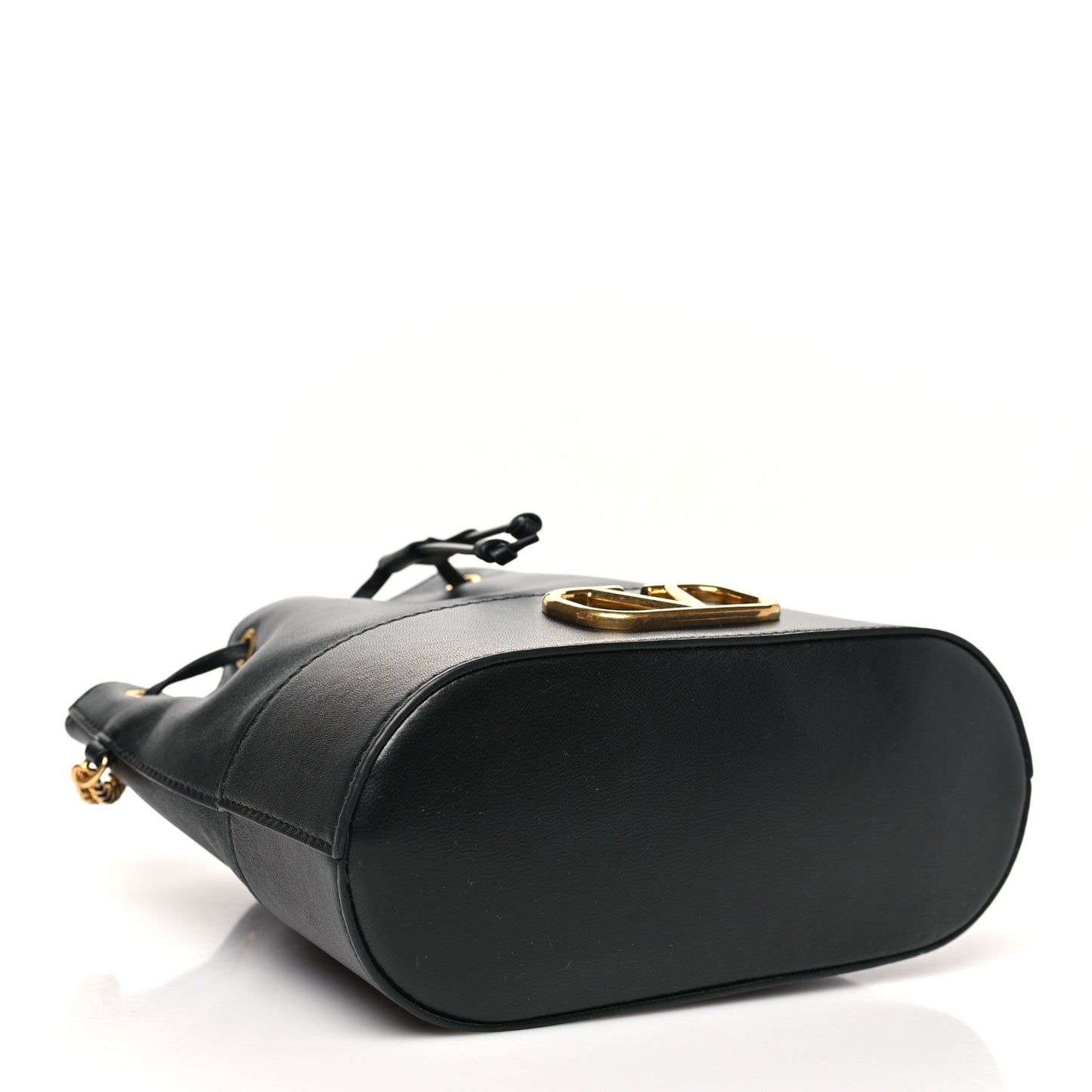 Nappa Mini VLogo Signature Chain Bucket Bag Black