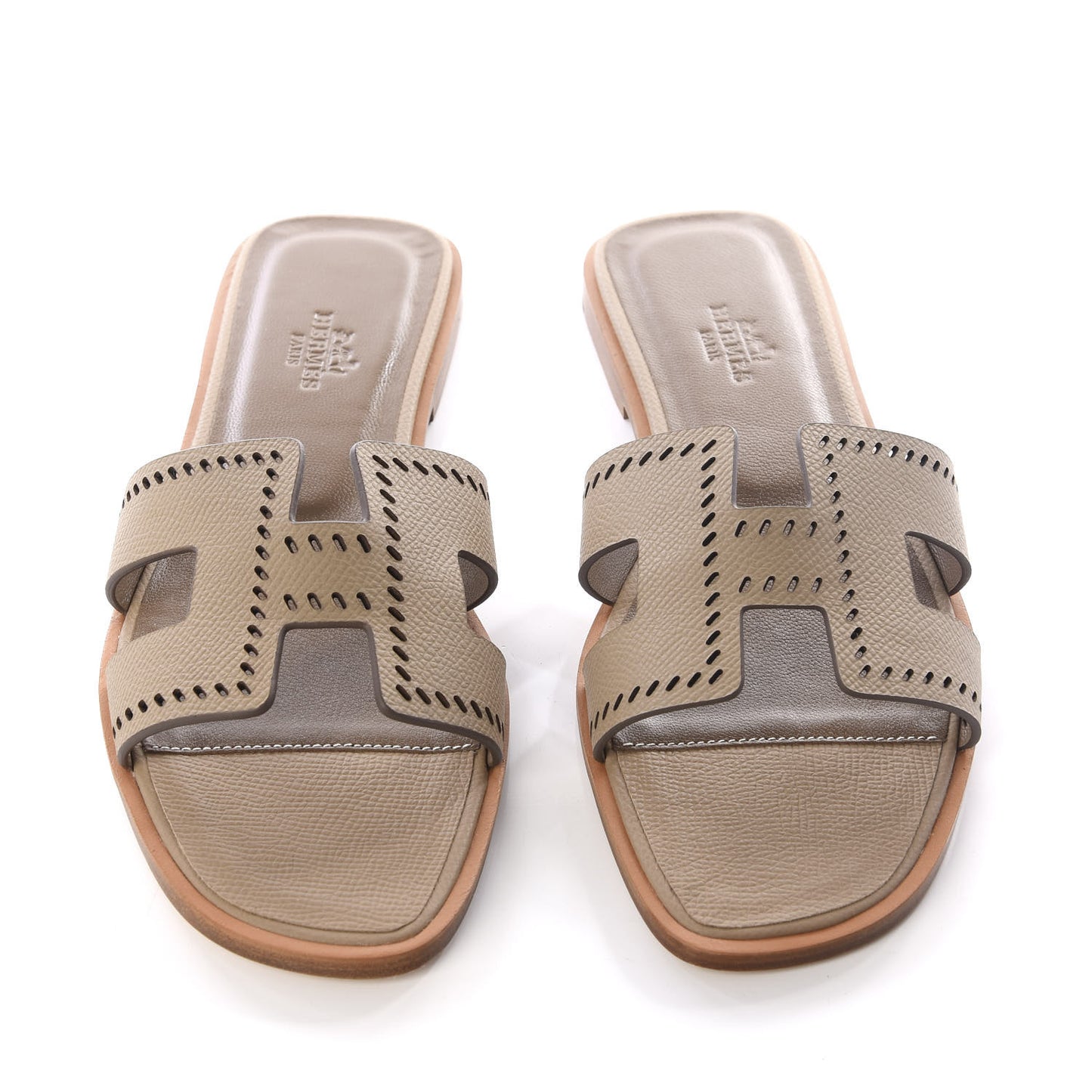 Epsom Perforated Oran Sandals 37 Etain