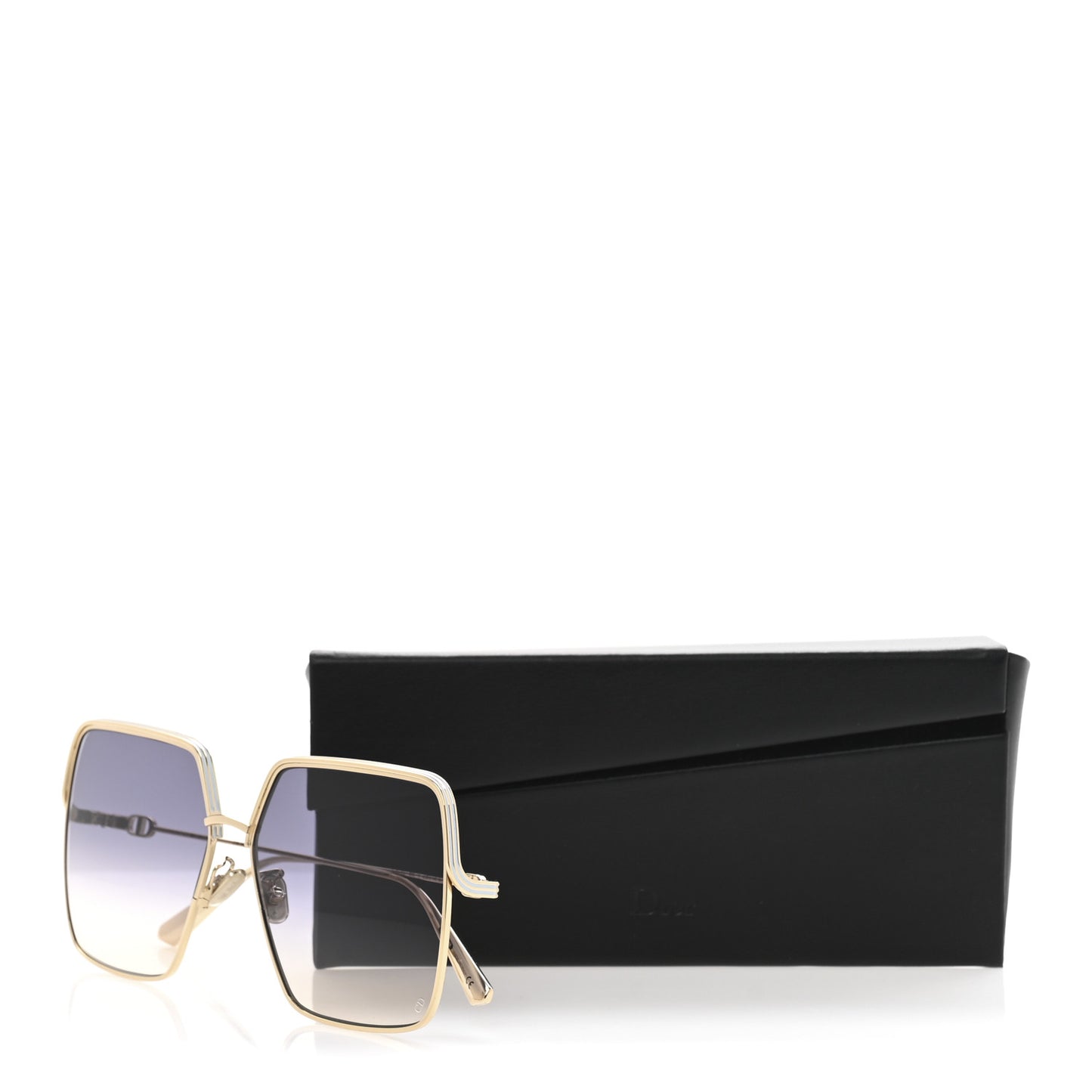 Metal EverDior Square Sunglasses Blue Gold