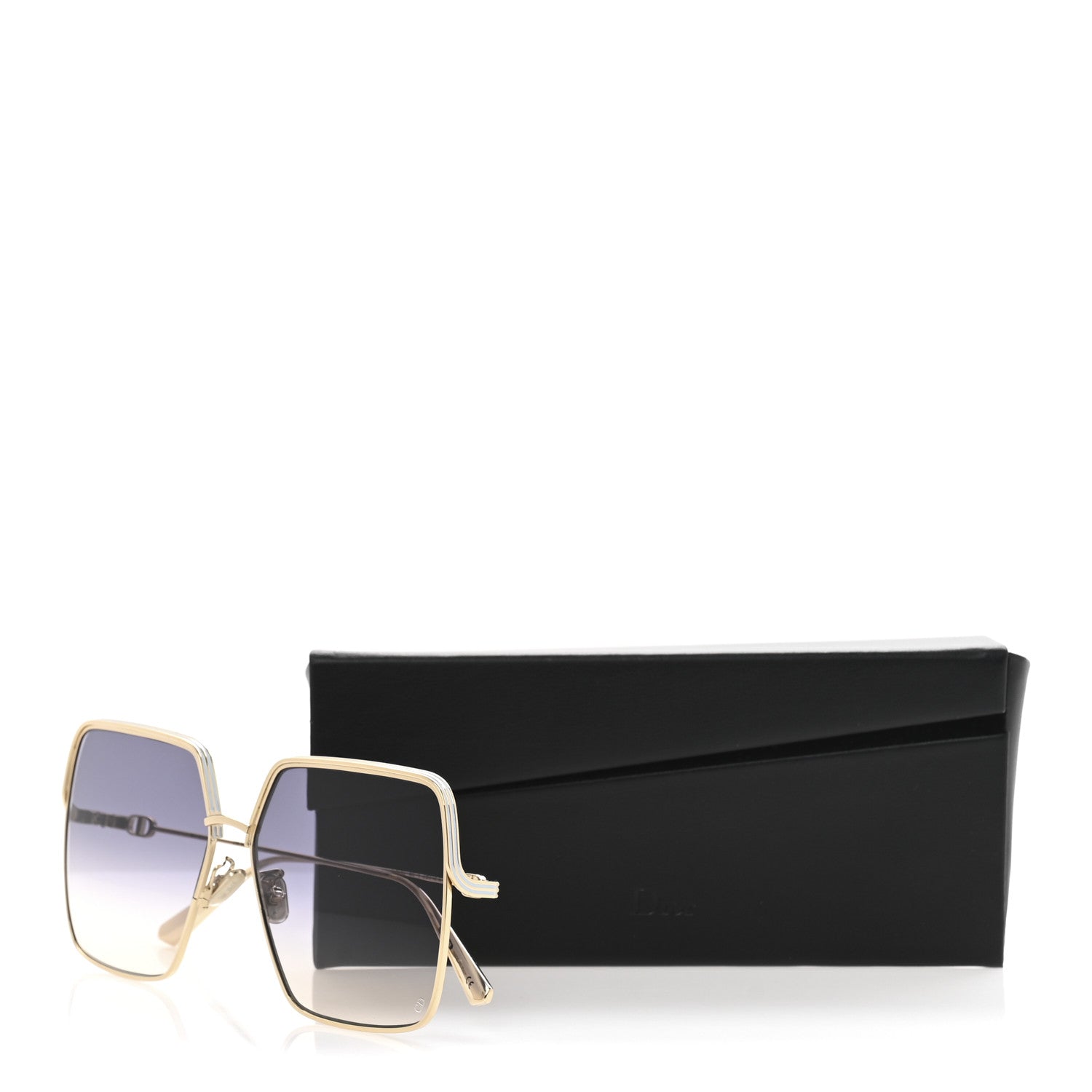 Christian Dior Metal EverDior Square Sunglasses Blue Gold 9 of 9