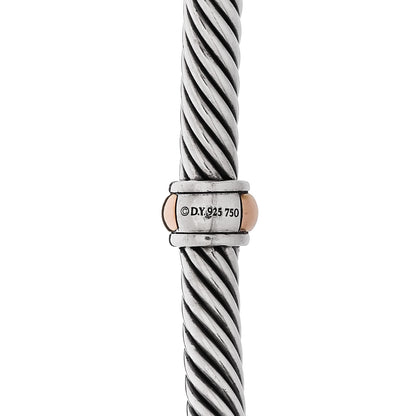 David Yurman Sterling Silver 18K Rose Gold 4mm Station Cable Bracelet 3 of 3