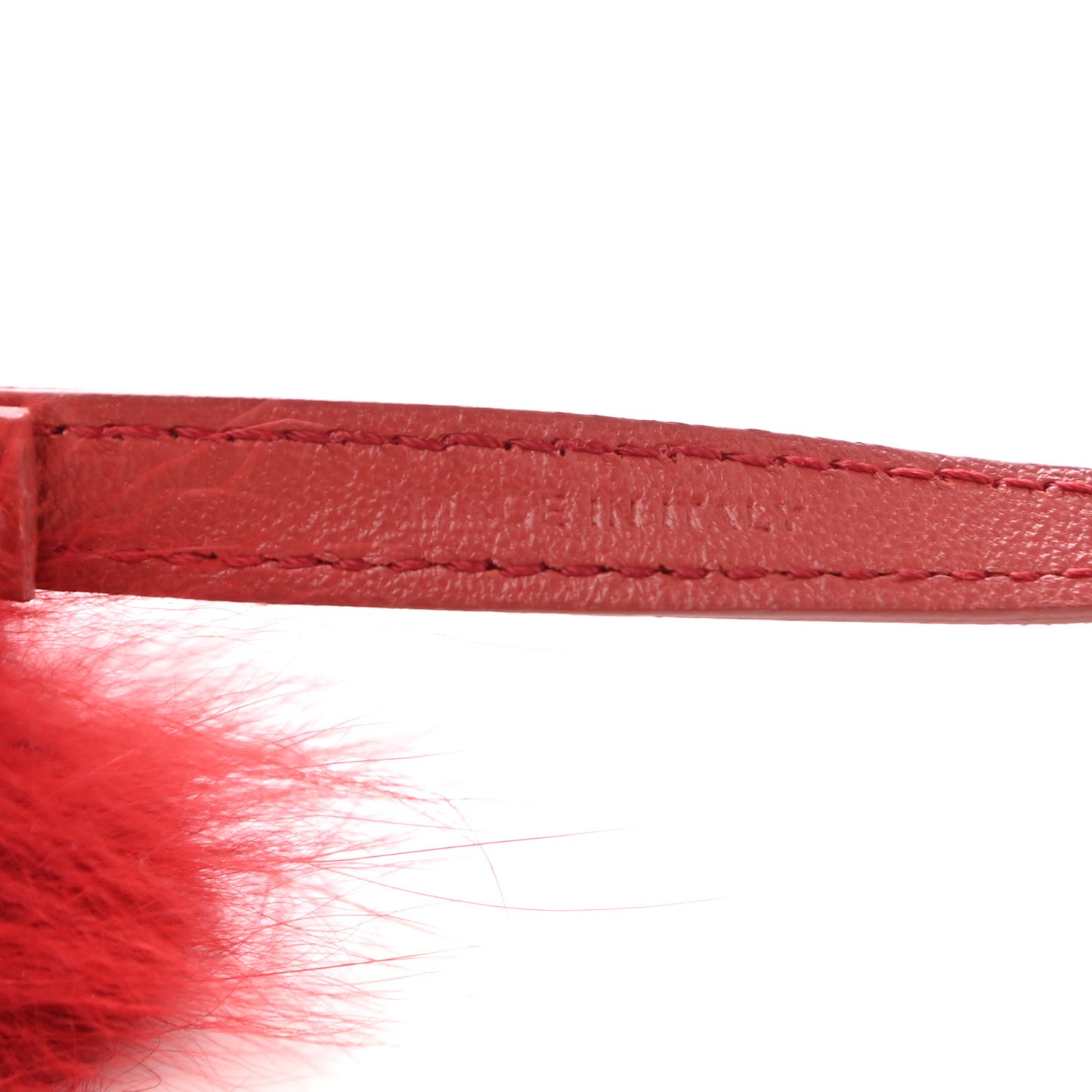 Fox Fur Pom Pom Bag Charm Red