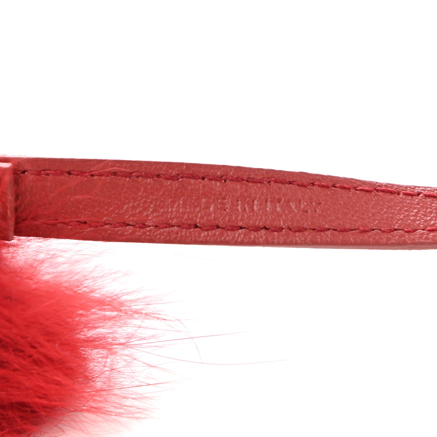 Fendi Fox Fur Pom Pom Bag Charm Red 4 of 4