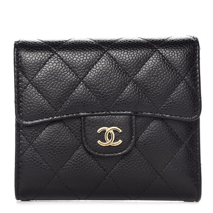 Chanel Caviar Quilted Compact Flap Wallet Black 1 of 8