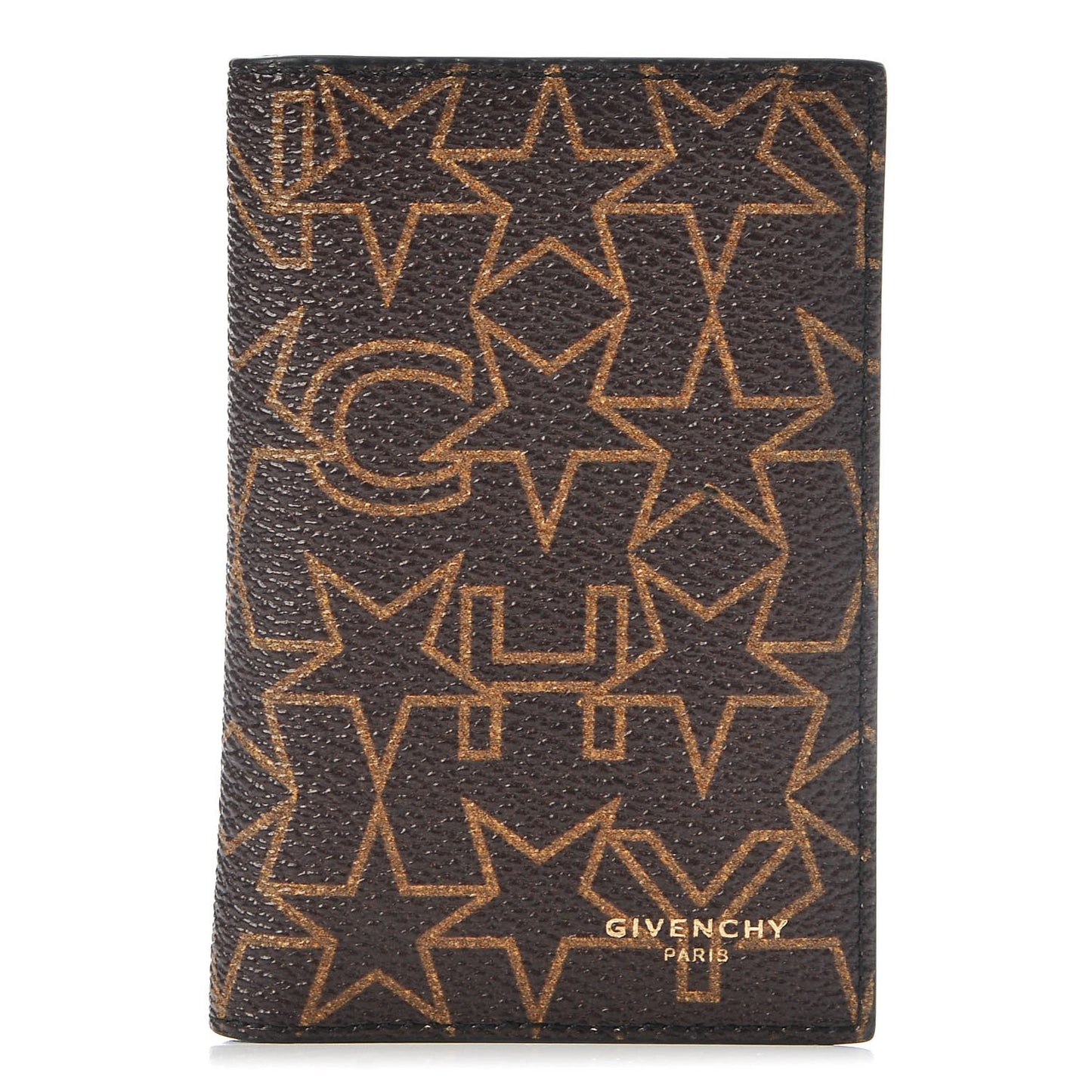 Coated Canvas Star Folding Card Case Brown
