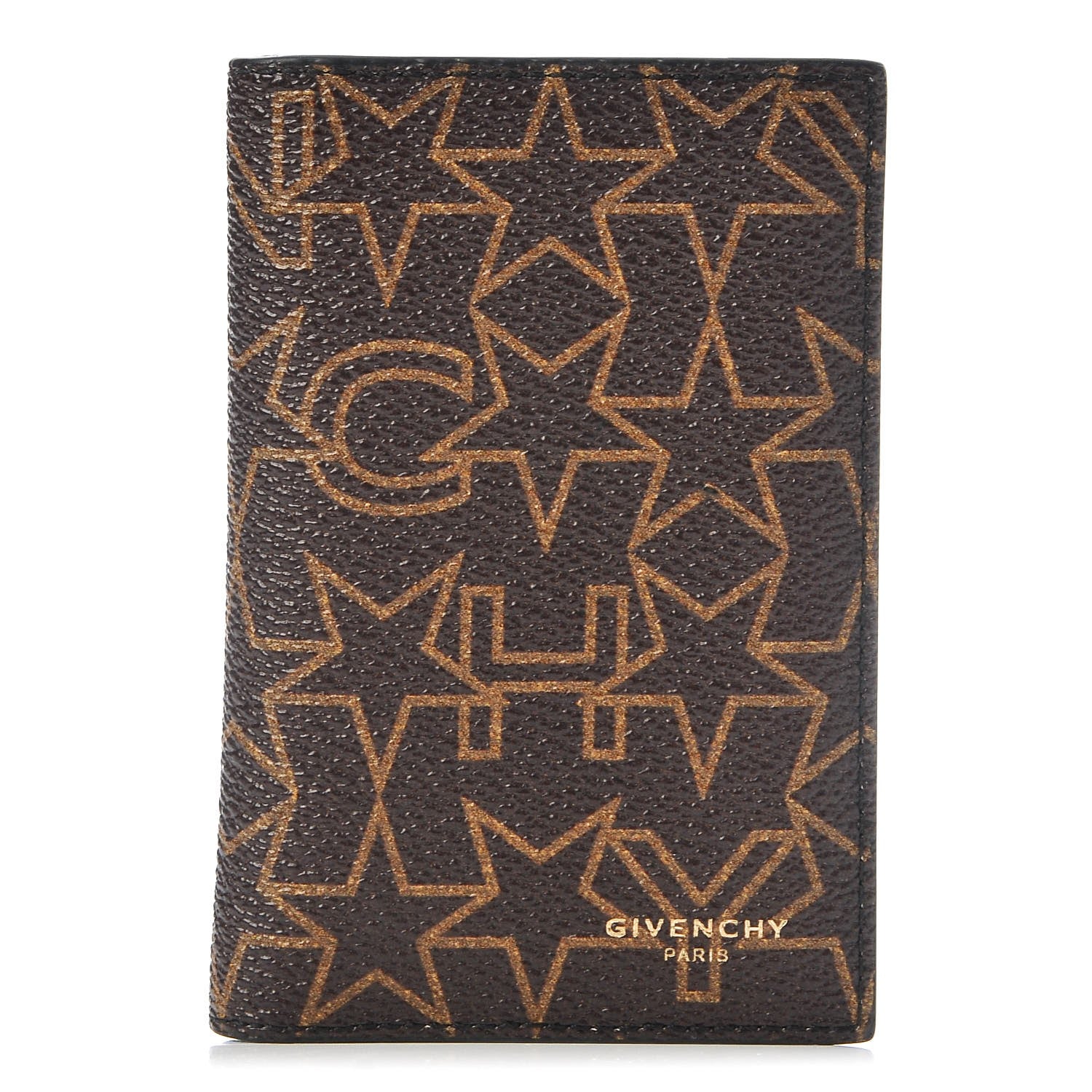 Givenchy Coated Canvas Star Folding Card Case Brown 1 of 10