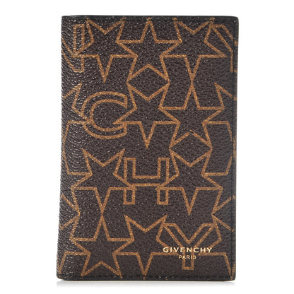 Givenchy Coated Canvas Star Folding Card Case Brown 1 of 10