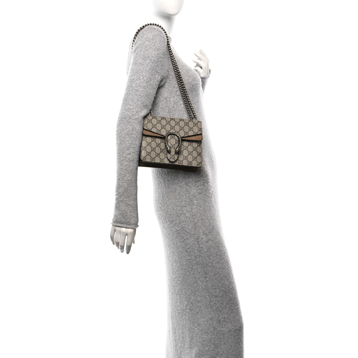 Gucci GG Supreme Monogram Mini Dionysus Shoulder Bag Taupe 2 of 10