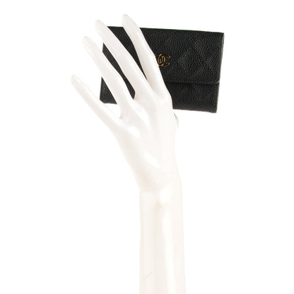 Chanel Caviar Quilted Flap Card Holder Black 2 of 7