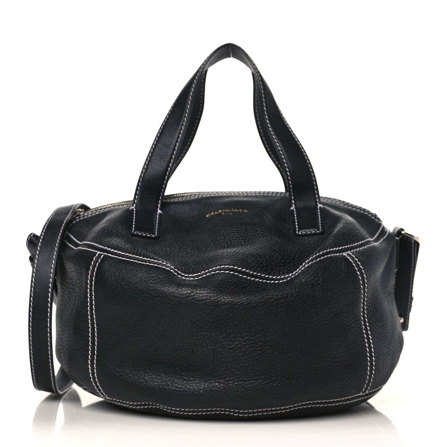 Calfskin Round Air Hobo Black
