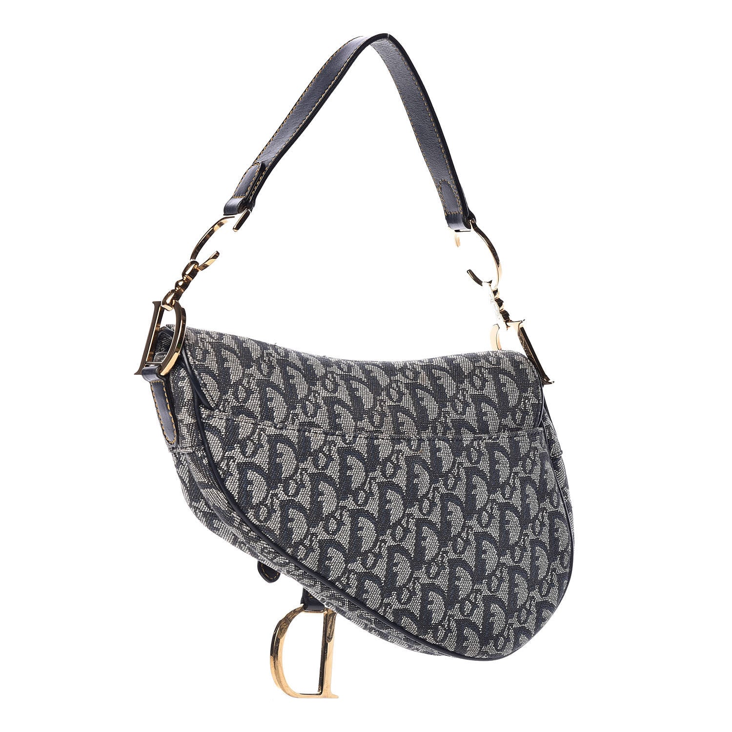 Christian Dior Monogram Saddle Bag Blue 3 of 9