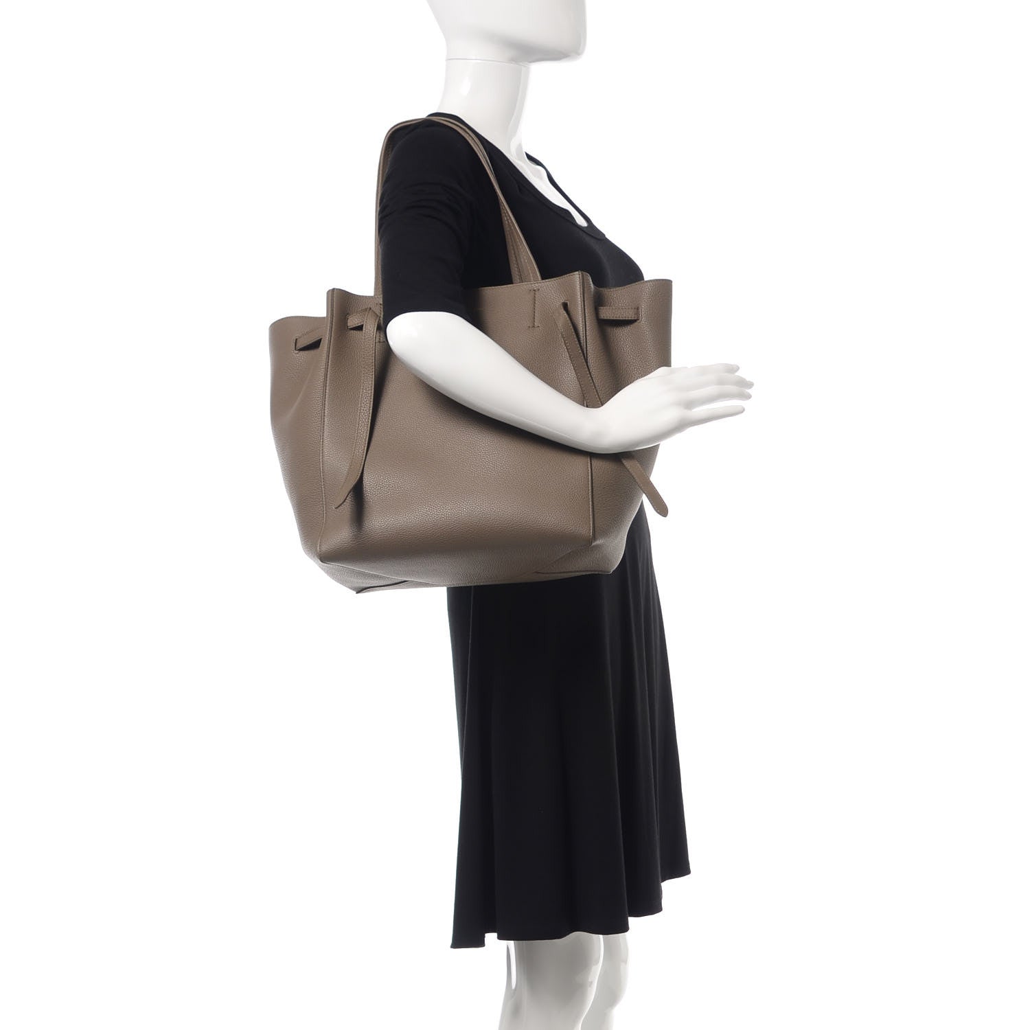 Celine Soft Grained Calfskin Small Belt Cabas Phantom Taupe 2 of 9