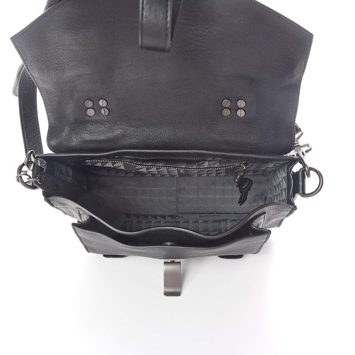 Grained Calfskin Tiny PS1 Satchel Black