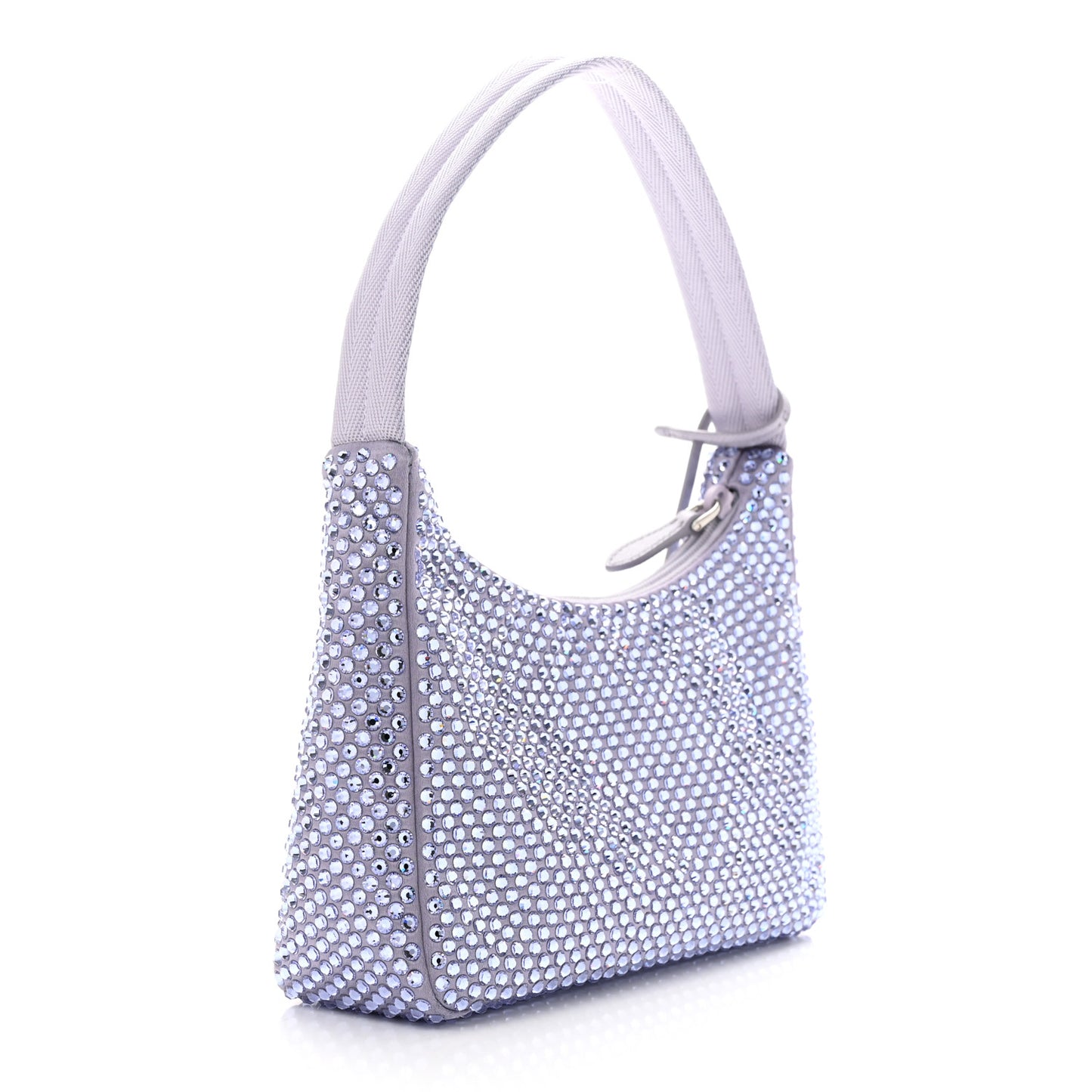 Satin Crystal Mini Re-Edition 2000 Bag Glicine