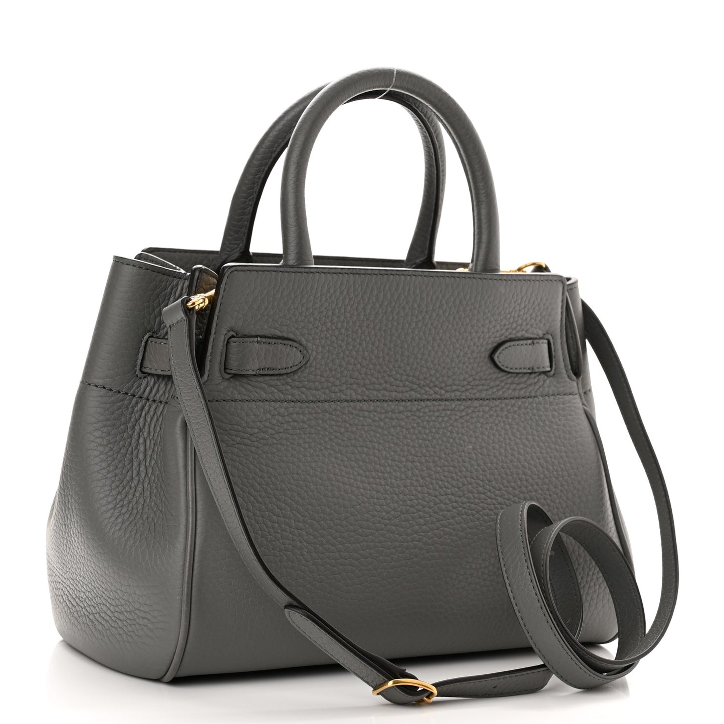 Heavy Grain Small Belted Bayswater Tote Charcoal