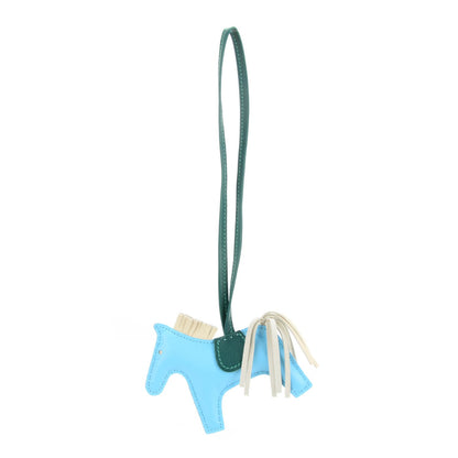 Hermes Milo Lambskin Grigri Rodeo Horse Bag Charm PM Celeste Malachite Craie 1 of 5
