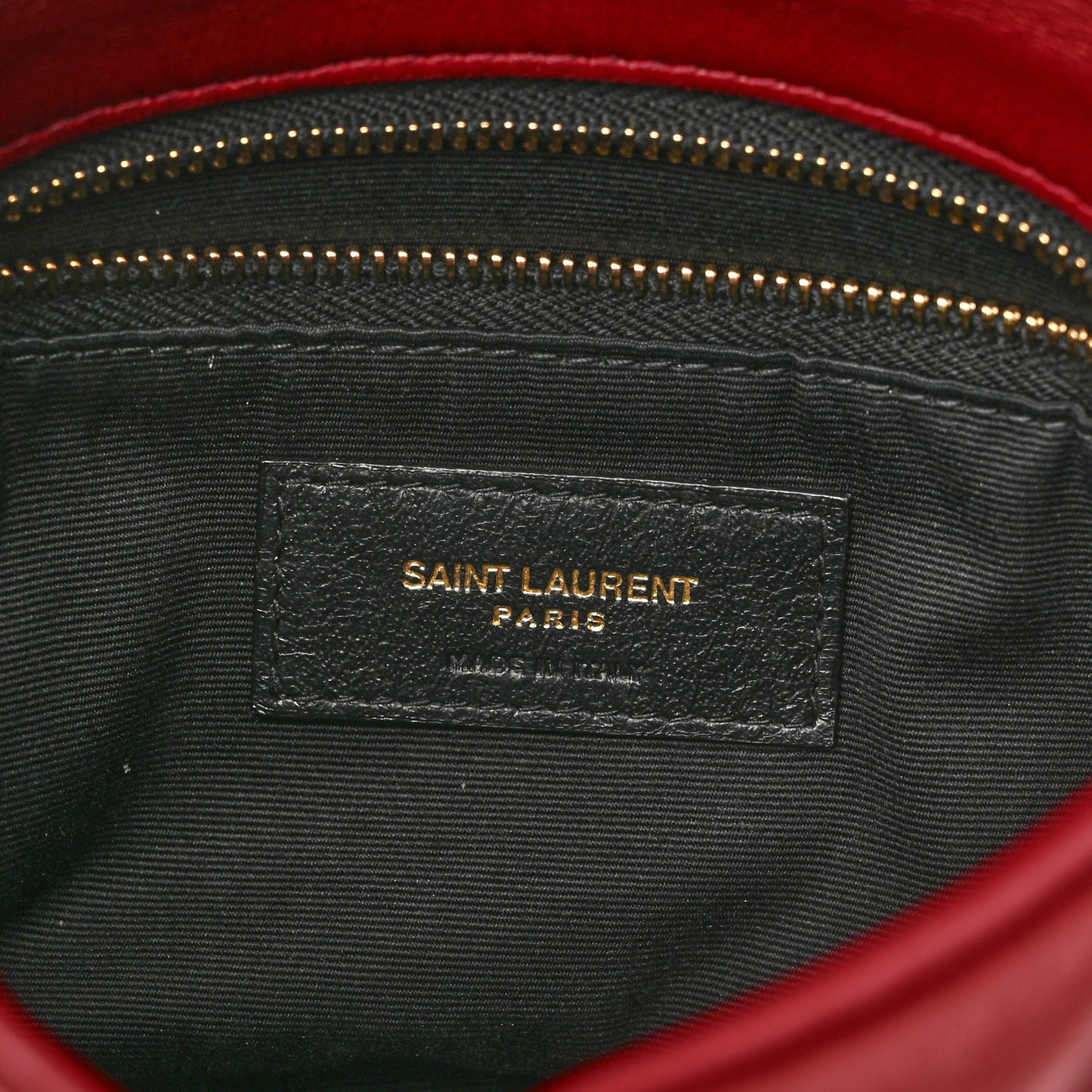 Lambskin Quilted Mini Loulou Puffer Monogram Chain Satchel Red