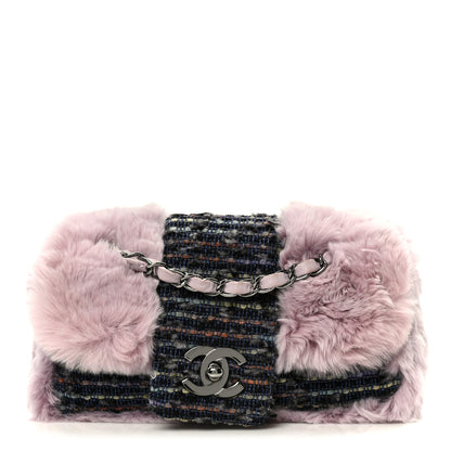 Chanel Rabbit Fur Tweed Small Fantasy Flap Lilac 1 of 12
