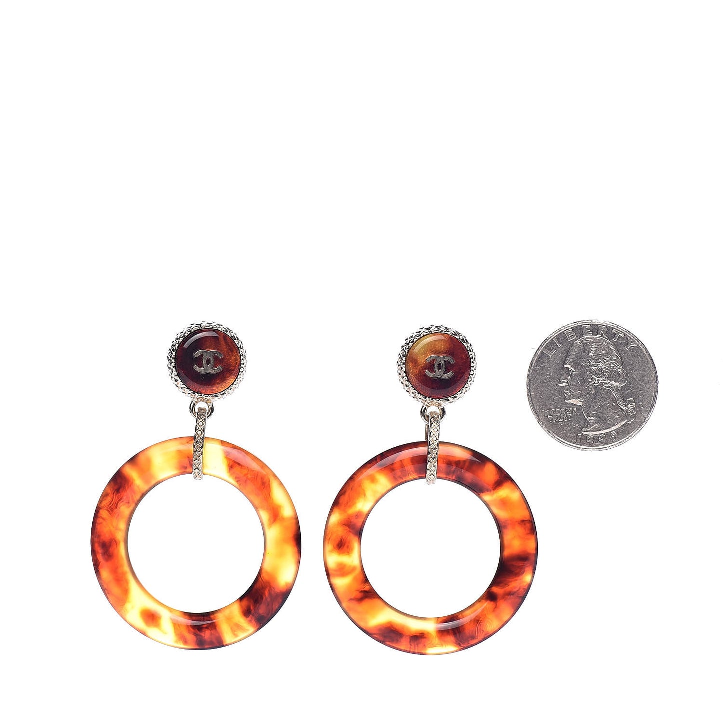 Resin CC Drop Earrings Tortoise Gold