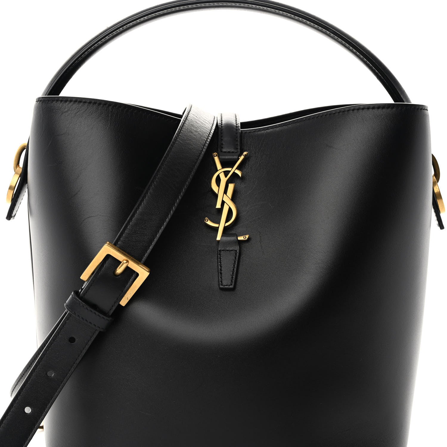 Saint Laurent Shiny Calfskin Le 37 Bucket Bag Black 8 of 10