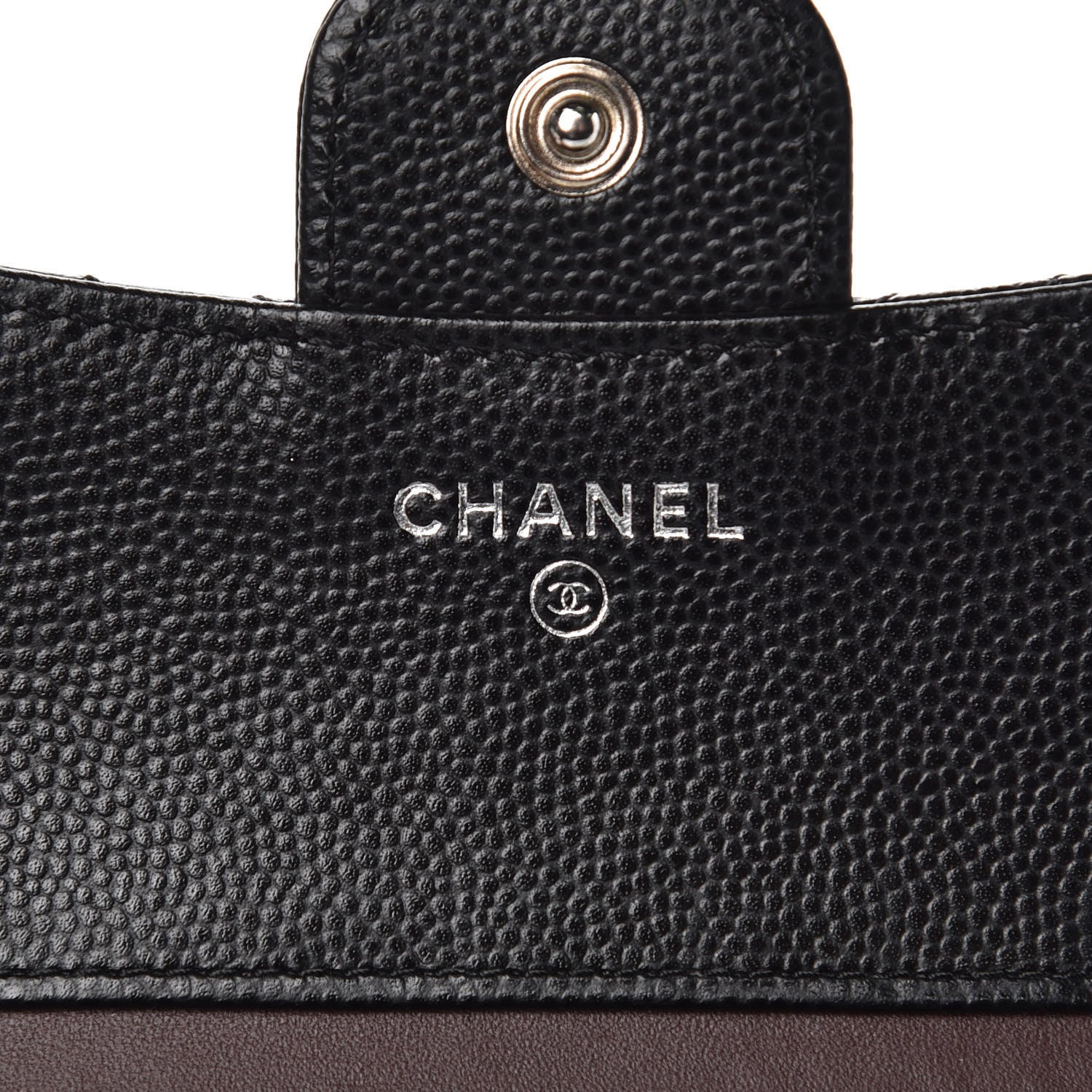 Chanel Caviar Chevron Quilted Compact Flap Wallet Black 6 of 9