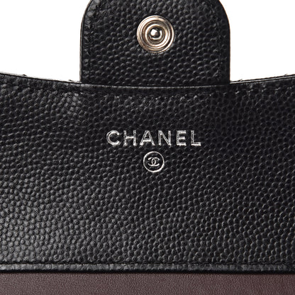 Chanel Caviar Chevron Quilted Compact Flap Wallet Black 6 of 9