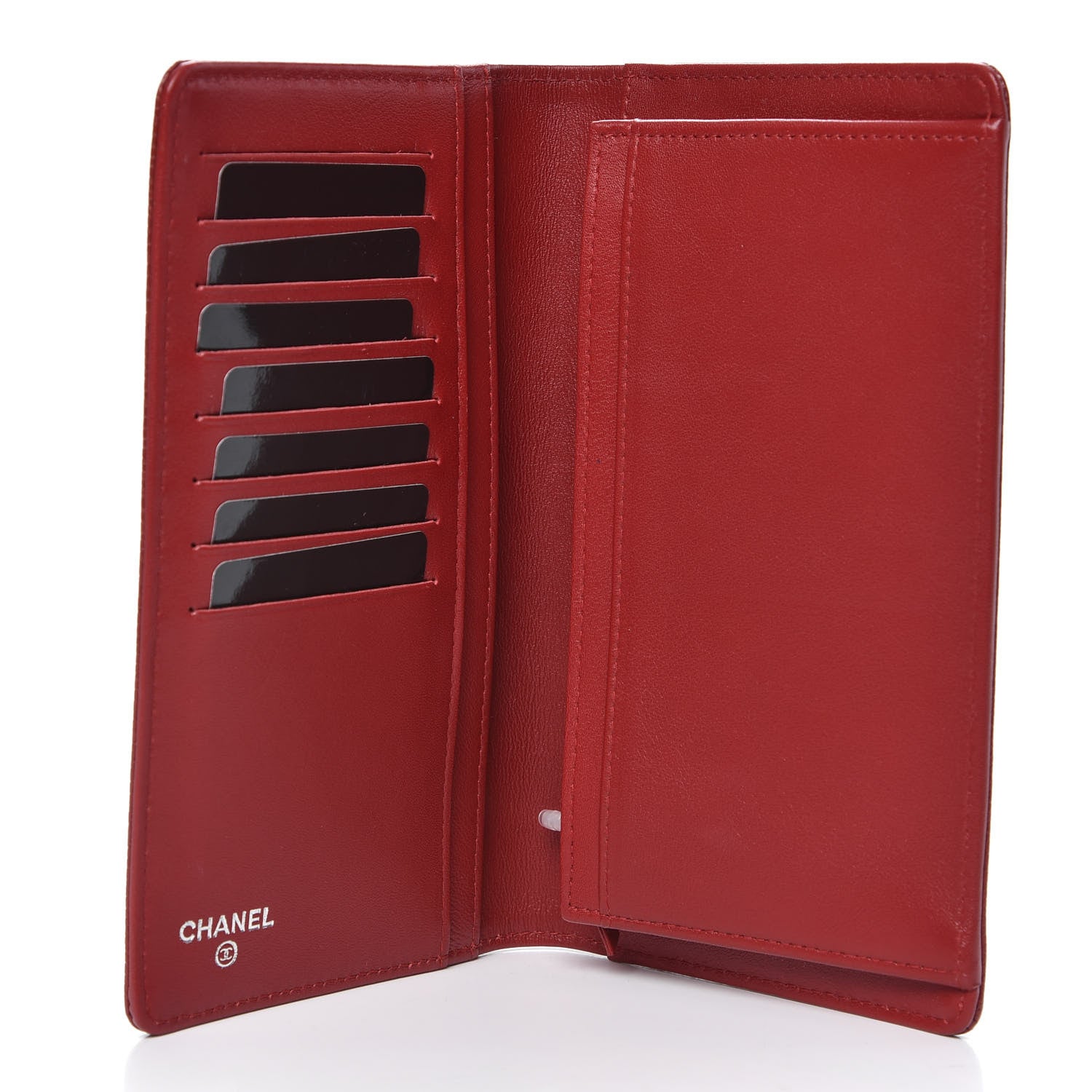 Chanel Caviar Timeless CC Yen Wallet Red 5 of 11