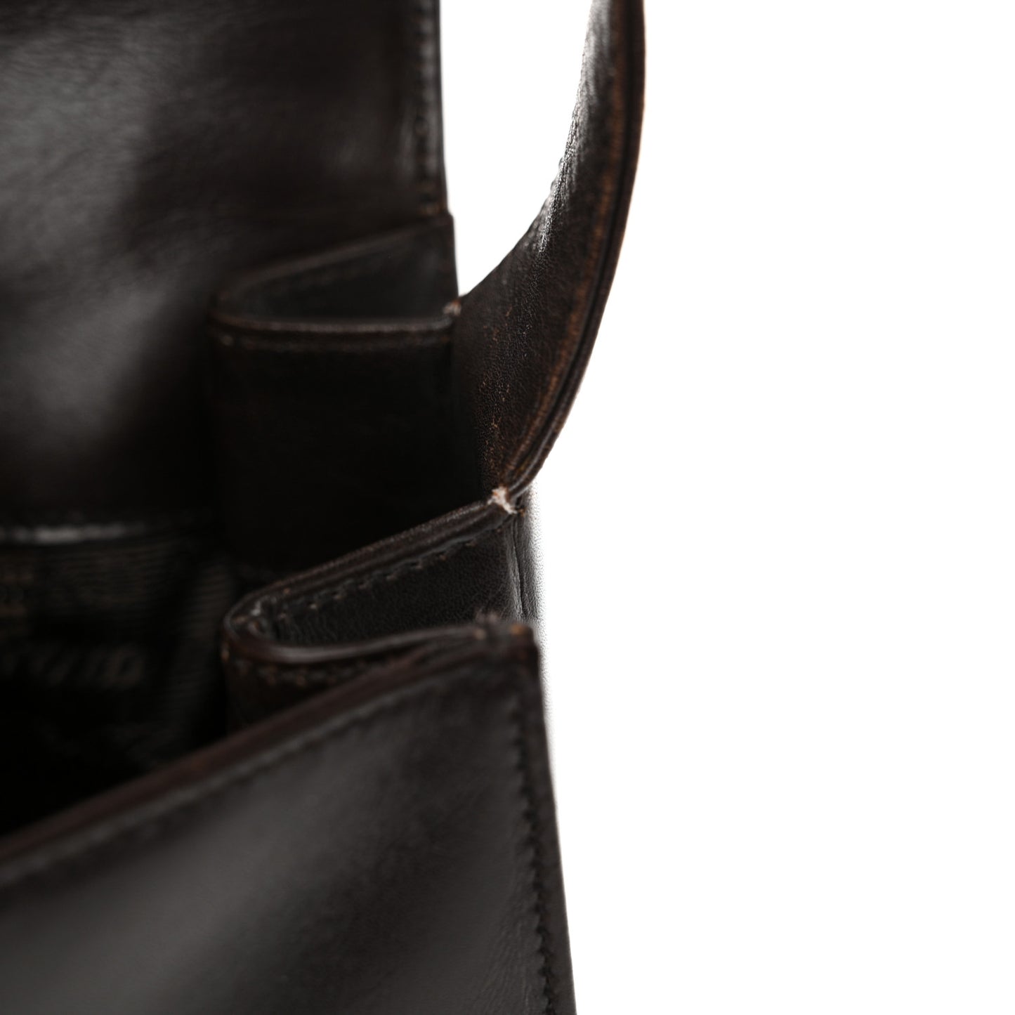 Vitello Smalt Shoulder Bag Ebano