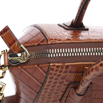 Givenchy Calfskin Crocodile Embossed Small Antigona Cognac 12 of 13