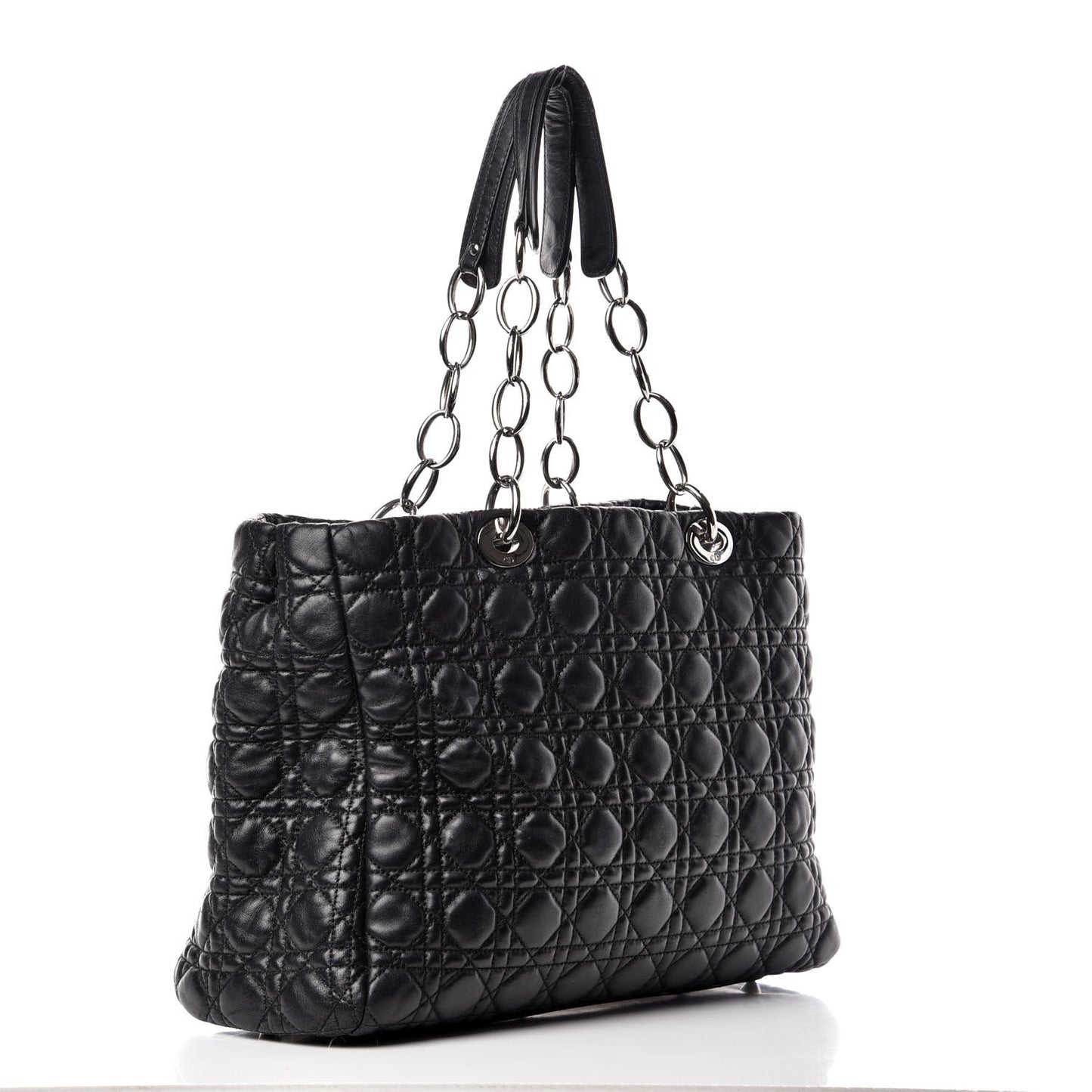 Lambskin Cannage Large Dior Soft Shopping Tote Black