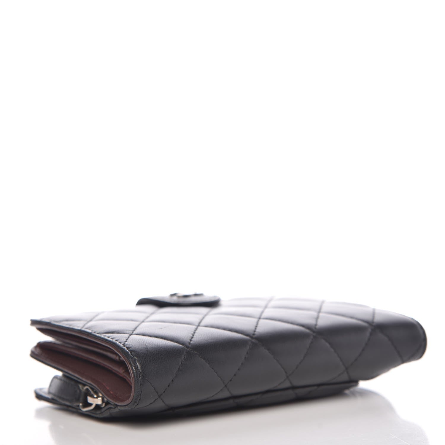 Chanel Lambskin Quilted Zipped Pocket Wallet Black 4 of 9