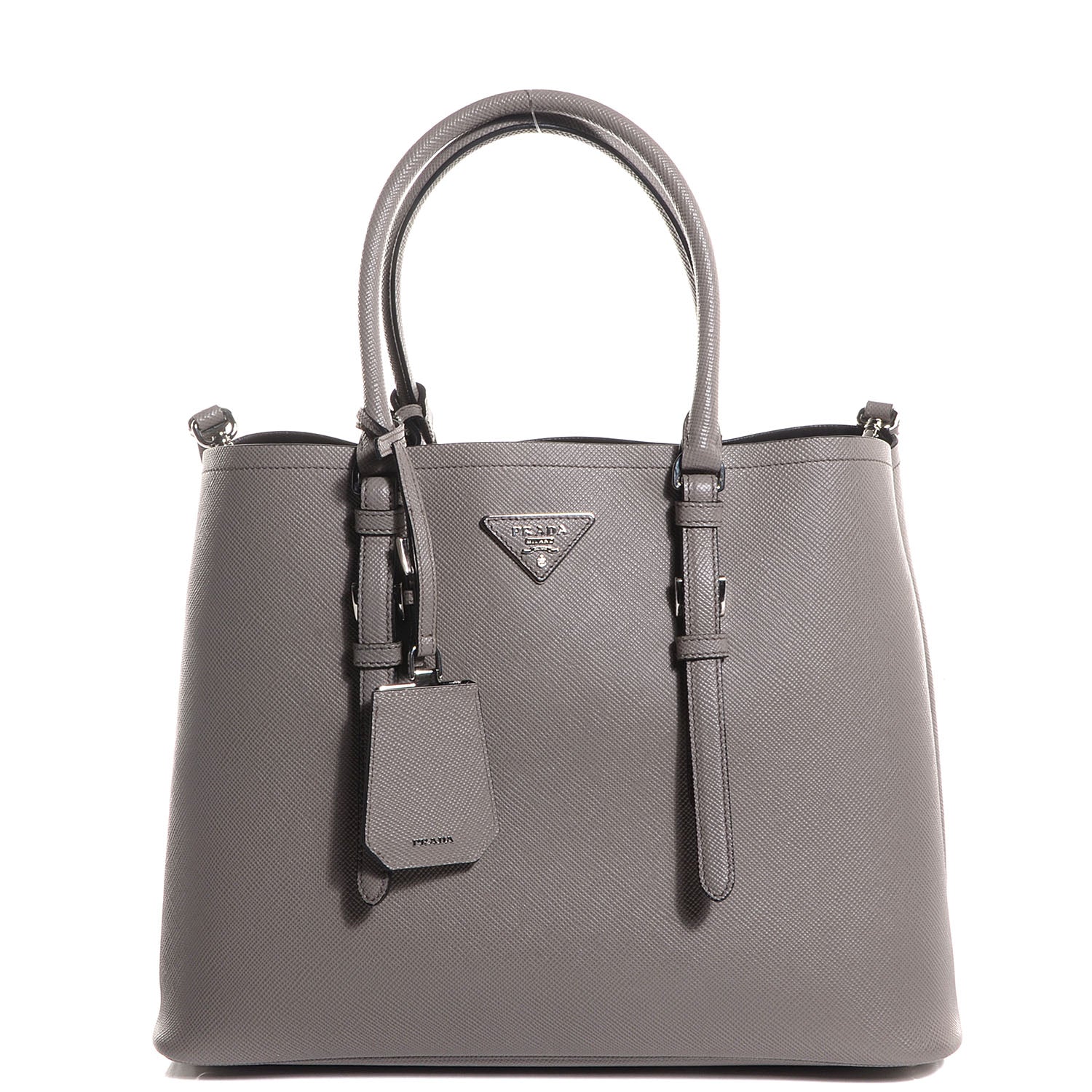Prada Saffiano Cuir Double Handle Tote Argilla 1 of 14