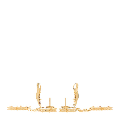 Van Cleef & Arpels VAN CLEEF & ARPELS 18K Yellow Gold Tiger Eye Carnelian 2 Motifs Magic Alhambra Earrings 3 of 5