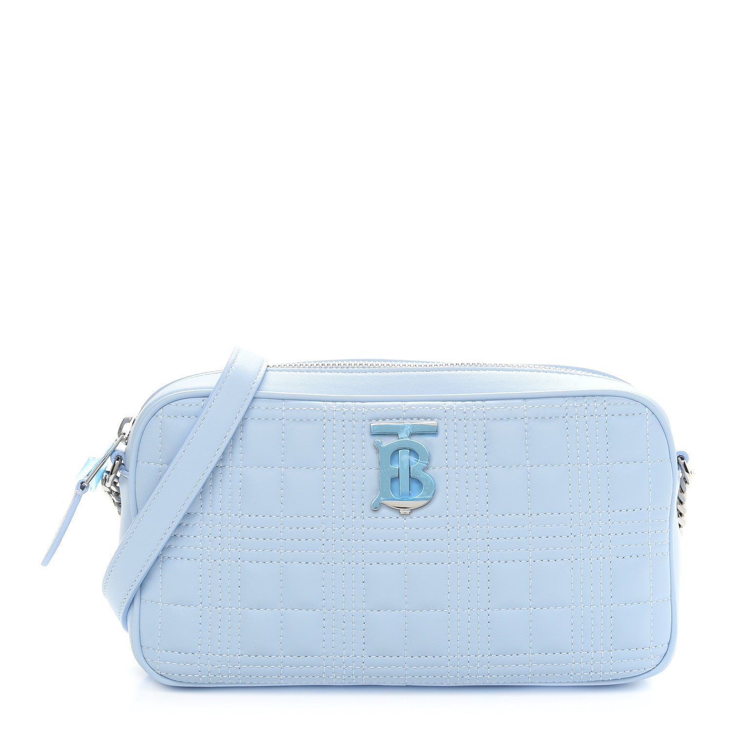 Burberry Lambskin Quilted Camera Bag Pale Blue 1 of 9